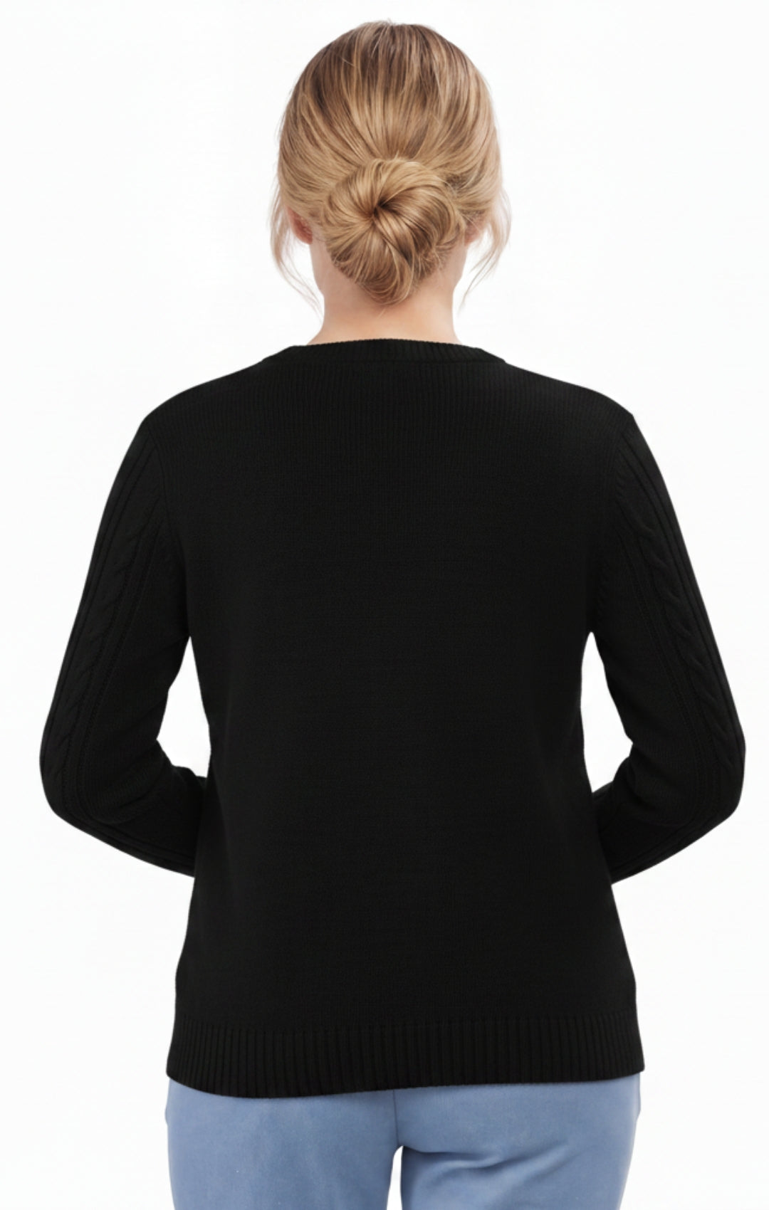 Cable-Knit Button Cardigan