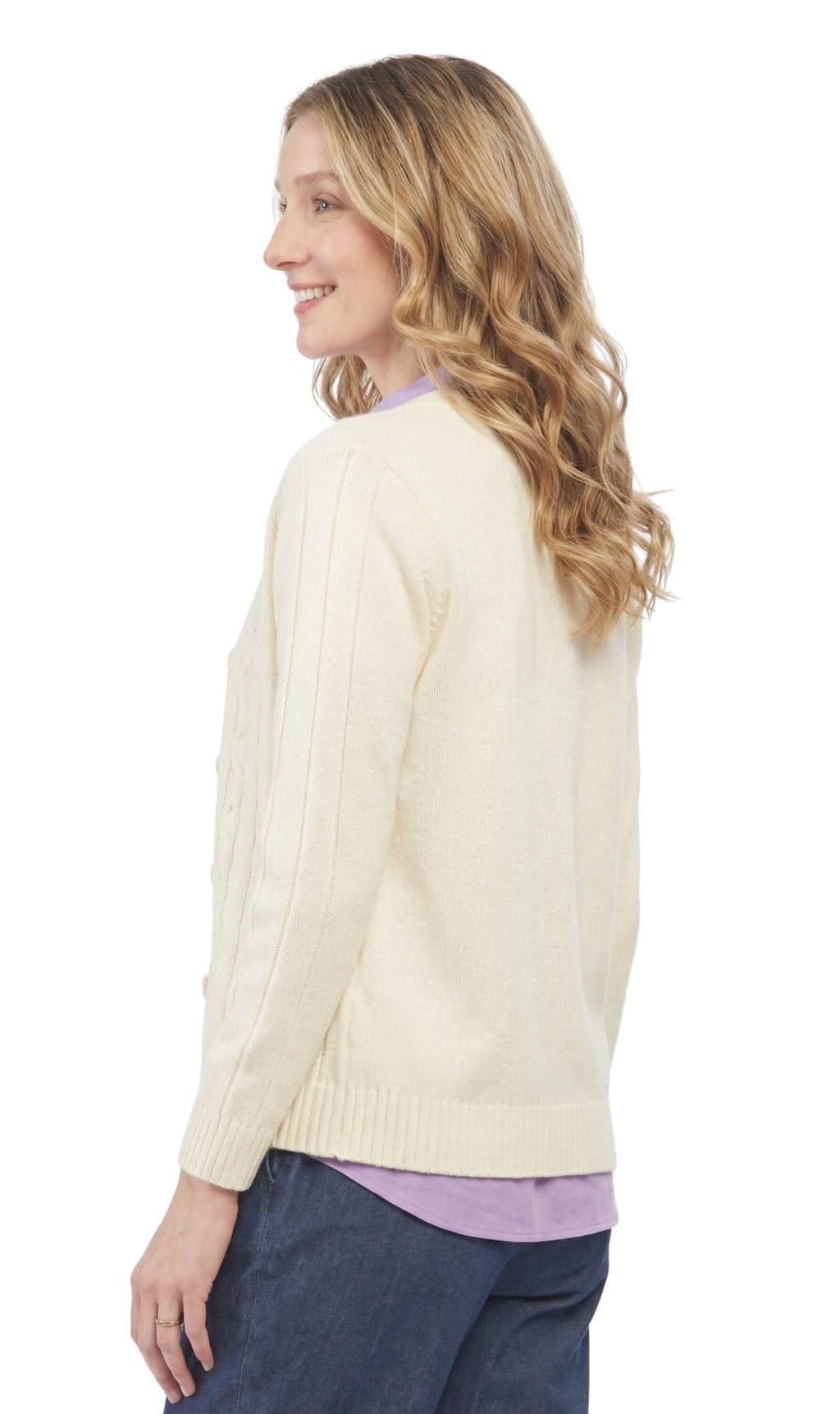 Cable-Knit Button Cardigan