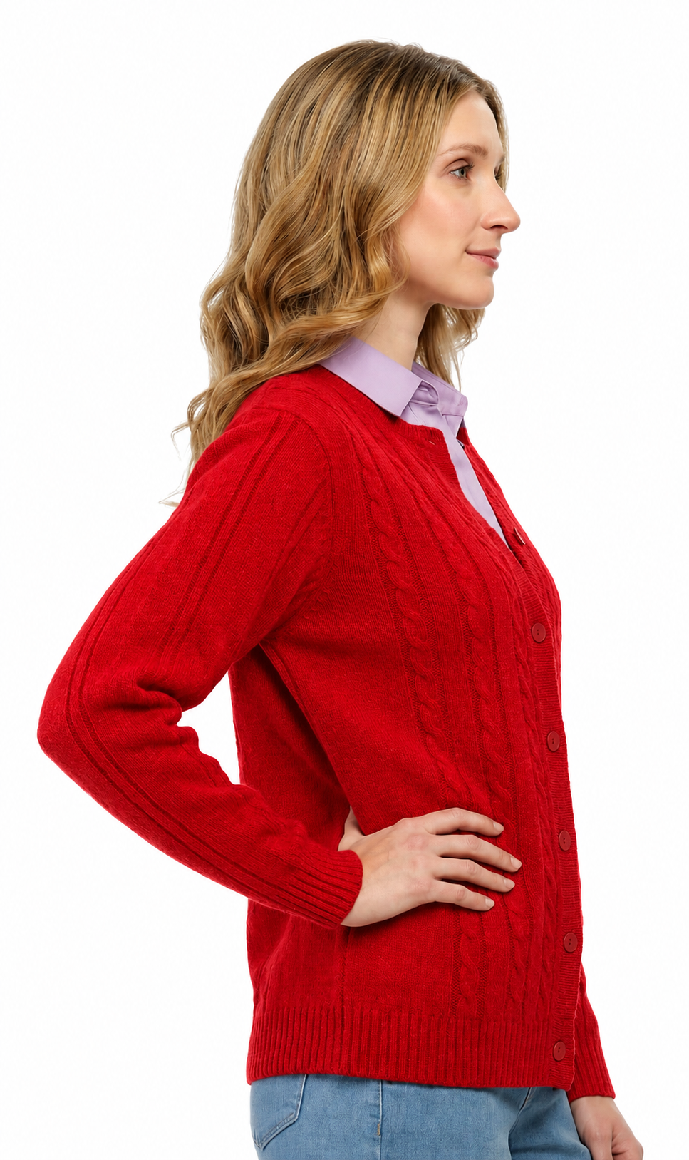Cable-Knit Button Cardigan