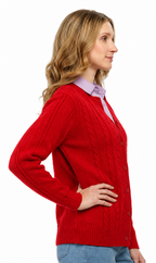 Cable-Knit Button Cardigan