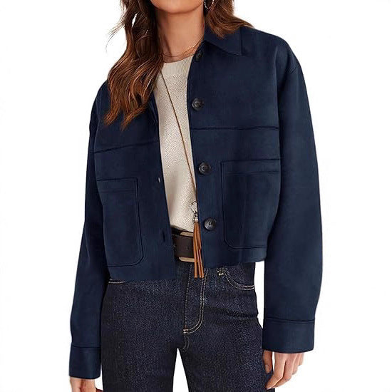Soft-Suede Cropped Jacket