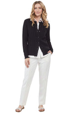 Cable-Knit Button Cardigan