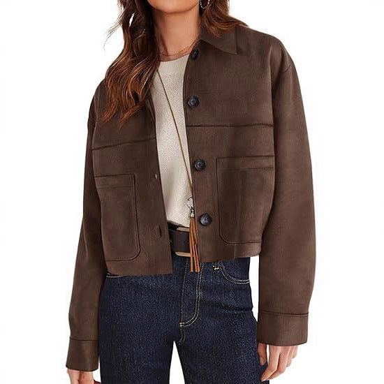 Soft-Suede Cropped Jacket