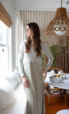 Satin Slip Dress — Sage