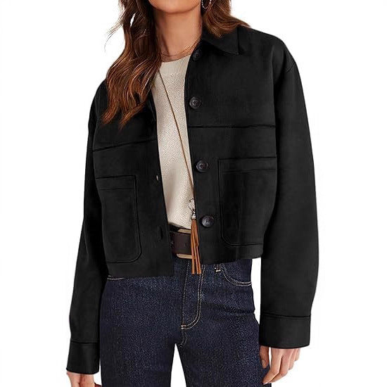 Soft-Suede Cropped Jacket