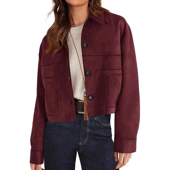 Soft-Suede Cropped Jacket