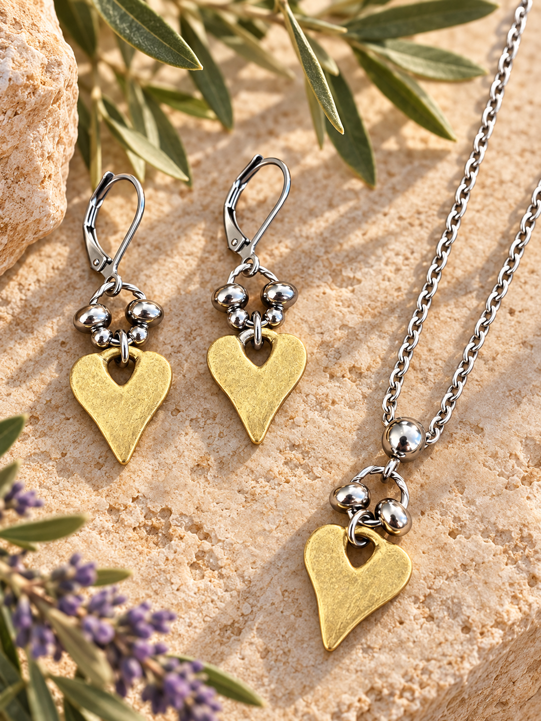 Rustic Heart Earrings