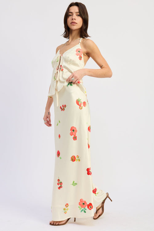 Emelia Satin Bias Midi Skirt