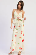 Emelia Satin Bias Midi Skirt