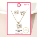 April Birthstone Necklace & Studs Set