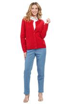 Cable-Knit Button Cardigan