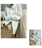 Pointed-Collar White Blouse