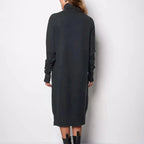 Ribbed Turtleneck Sweater Dress