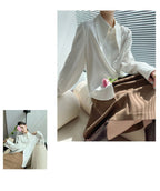 Pointed-Collar White Blouse