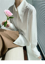 Pointed-Collar White Blouse