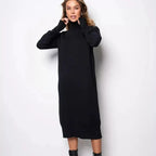 Ribbed Turtleneck Sweater Dress