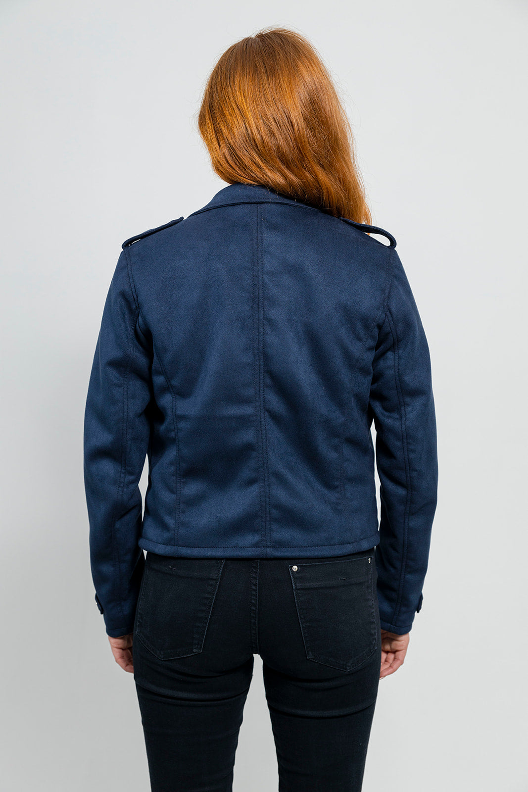 Megan Draped Faux-Suede Jacket