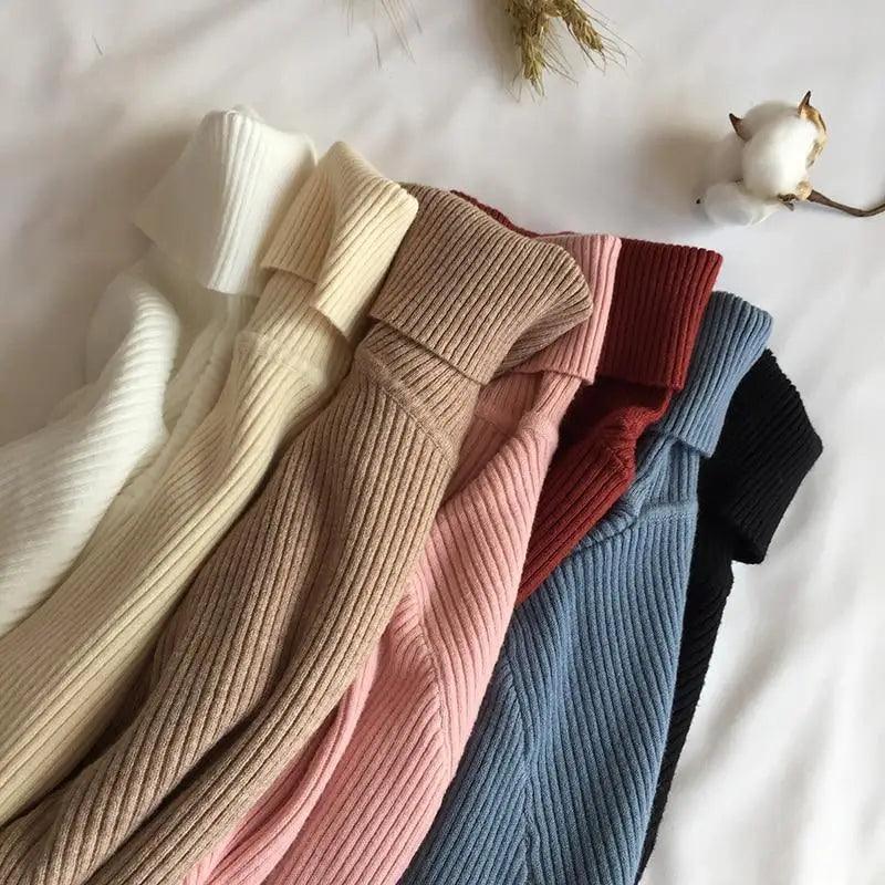 Ribbed Slim Turtleneck